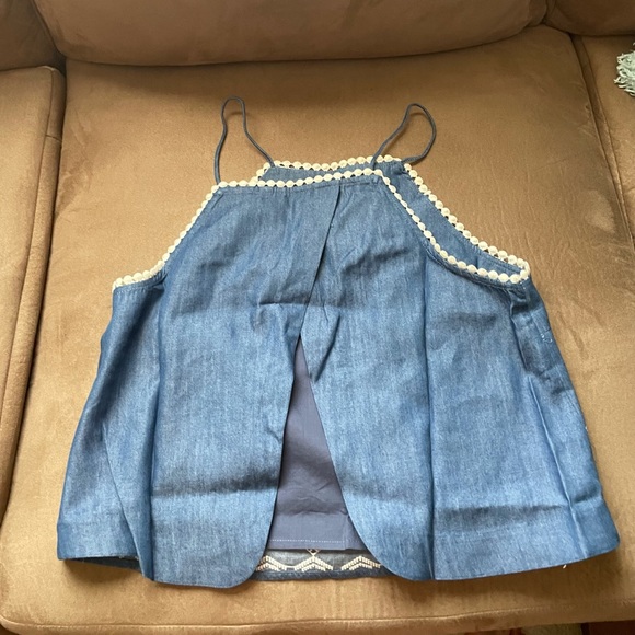 Denim Tank Top with Open Back - Picture 2 of 4